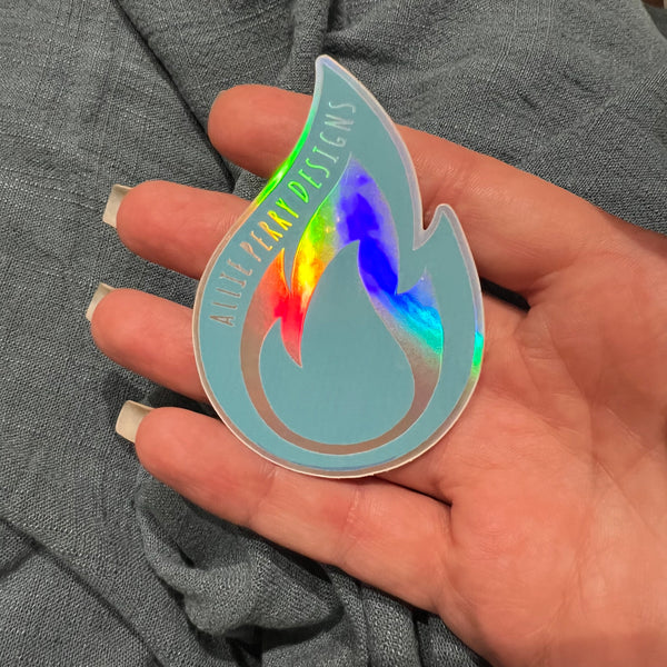 Flame Sticker (Aqua)