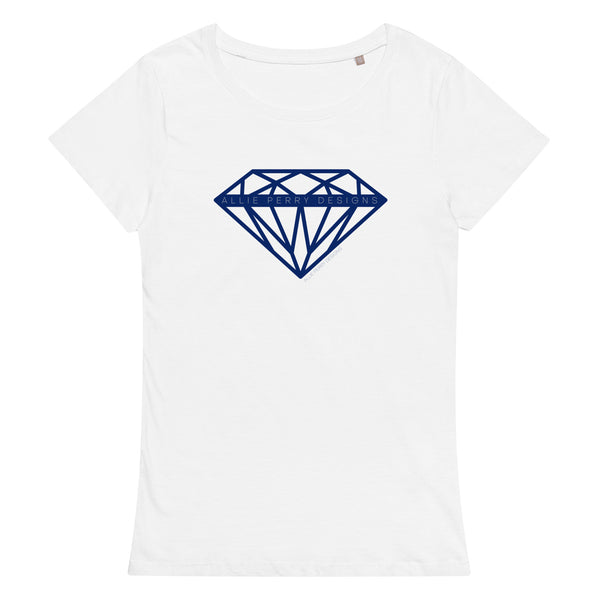 Allie Perry Designs Navy Diamond Women’s Basic Organic T-Shirt