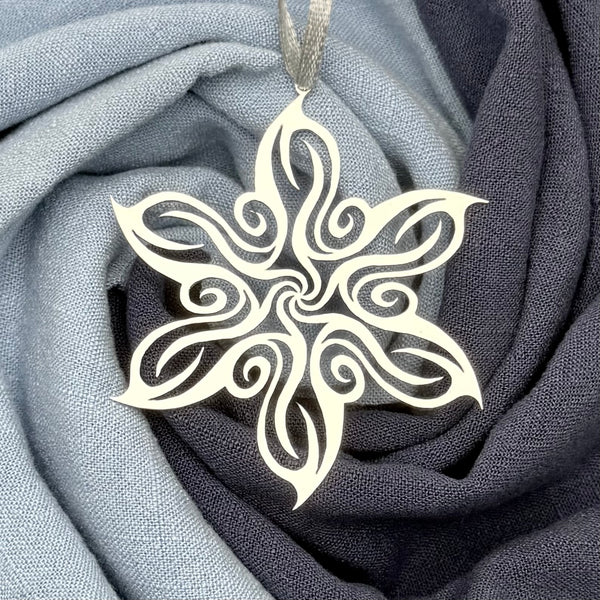 2025 Hand-cut Sterling Silver Snowflake Ornament