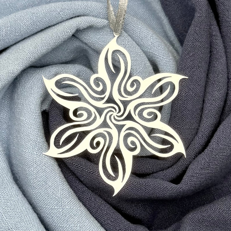 2025 Hand-cut Sterling Silver Snowflake Ornament