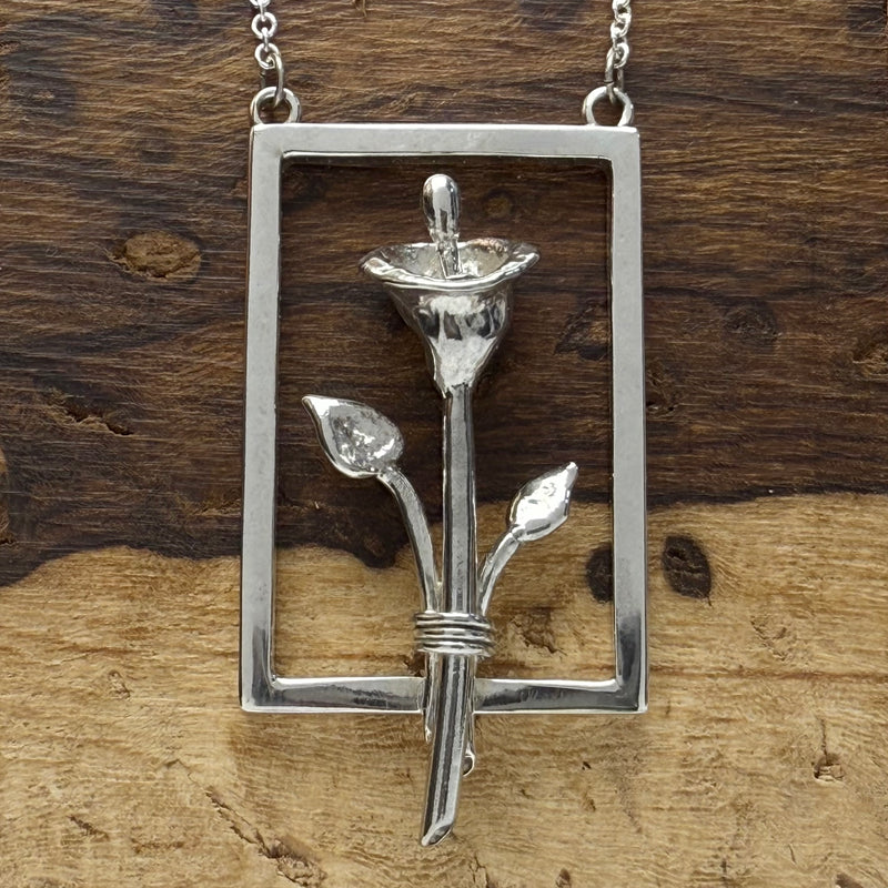 Framed Calla Lily Necklace