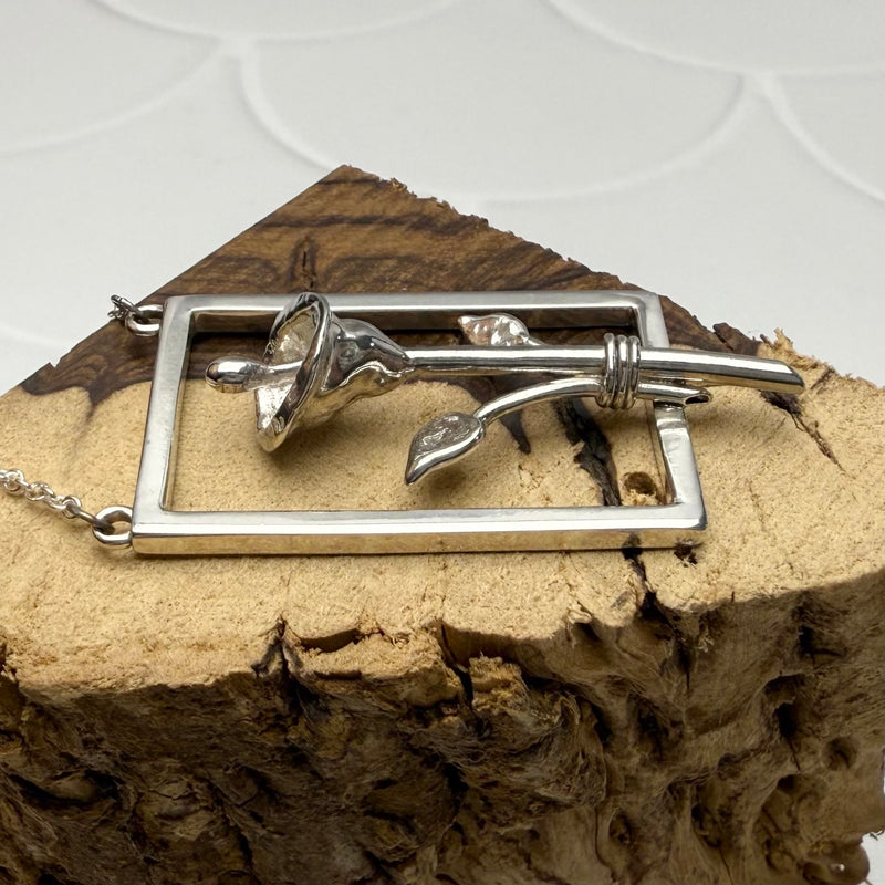 Framed Calla Lily Necklace