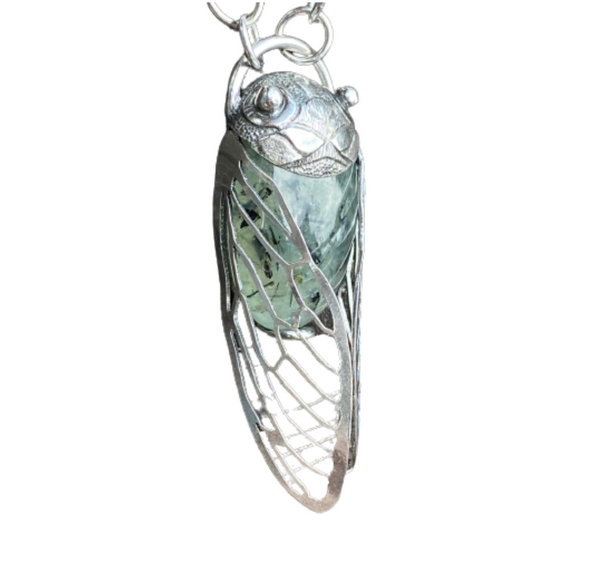 Prehnite Cicada Necklace