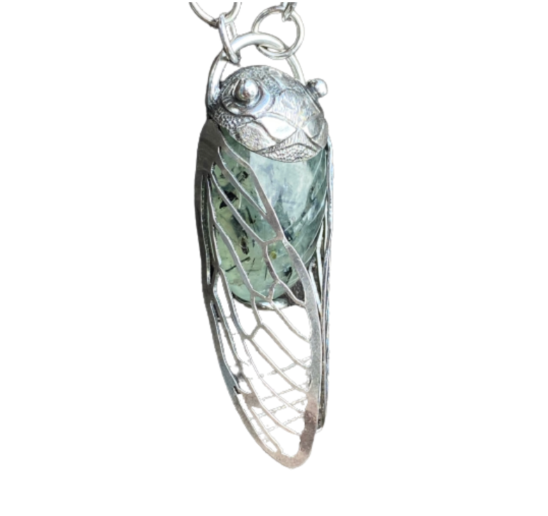Prehnite Cicada Necklace