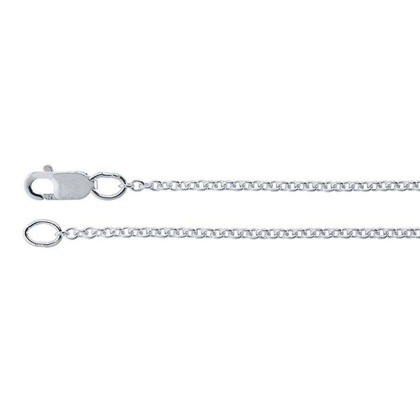 Sterling Silver 1.5mm Round Cable Chain 18"