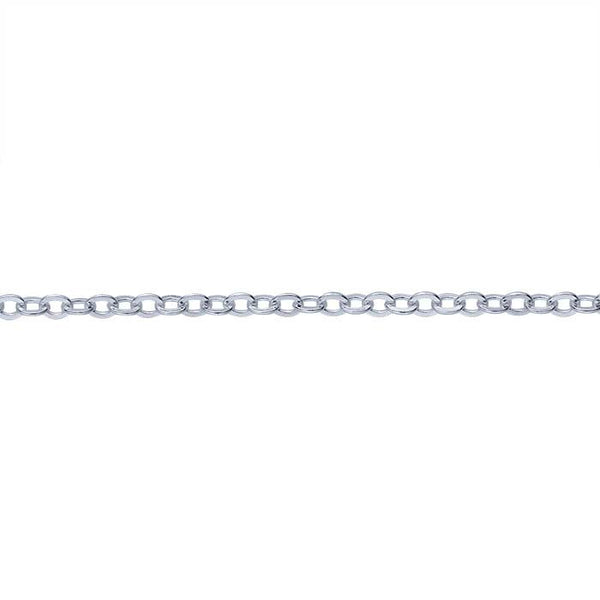 Sterling Silver 1.3mm Flat Round Cable Chain 18"