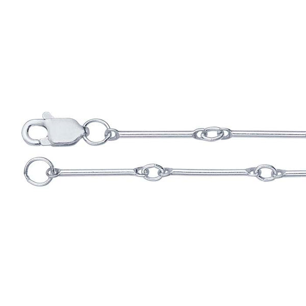 Sterling Silver 0.9mm Straight Bar & Link Chain