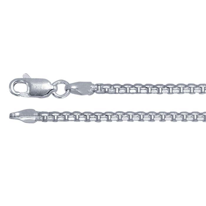 Sterling Silver 2.1mm Rounded Box Chain