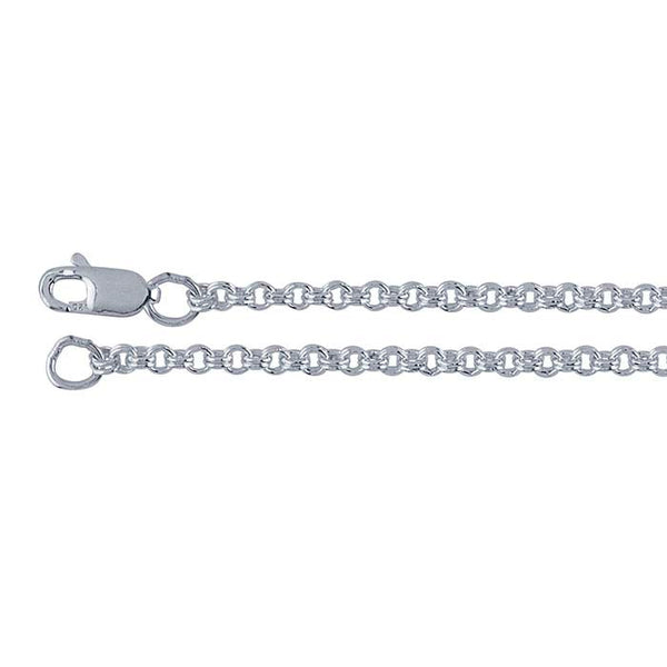Sterling Silver 1.6mm Round Double-Cable Chain 18"
