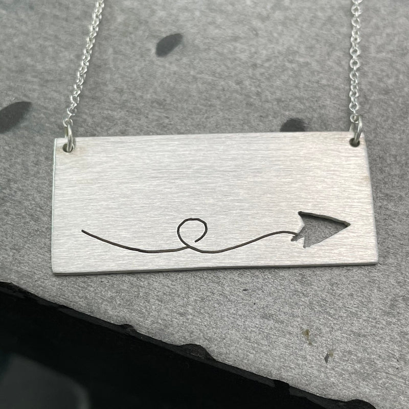 Rectangle Necklace Series - Paper Airplane