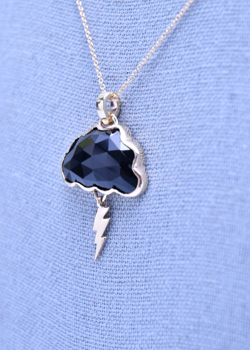 Onyx Storm Cloud in 14k Yellow Gold