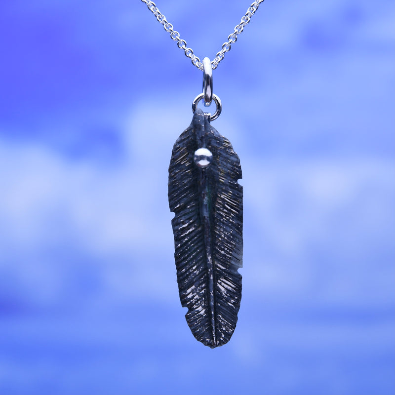 Mohawkite Carved Feather Pendant Large