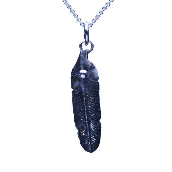 Mohawkite Carved Feather Pendant Small