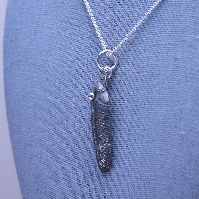 Mohawkite Carved Feather Pendant Small
