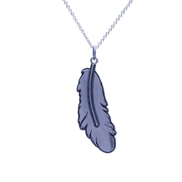 Flat Feather Double Layer Pendant Right-sweeping