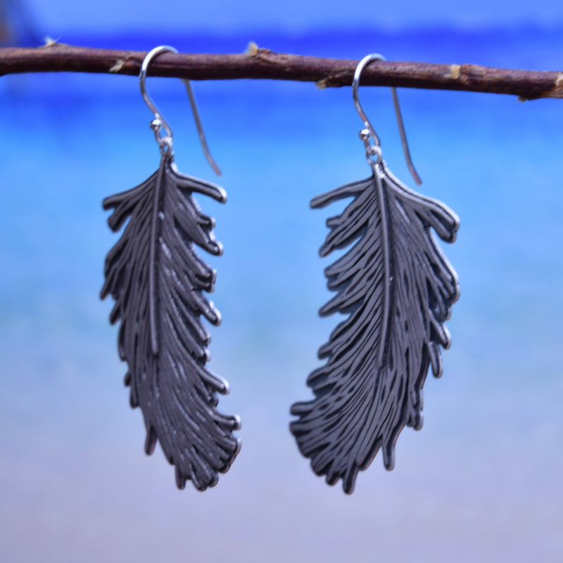Fluffy Feather Double Layer Drop Earrings