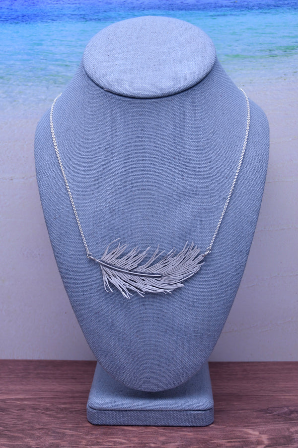 Fluffy Feather Station Necklace Large