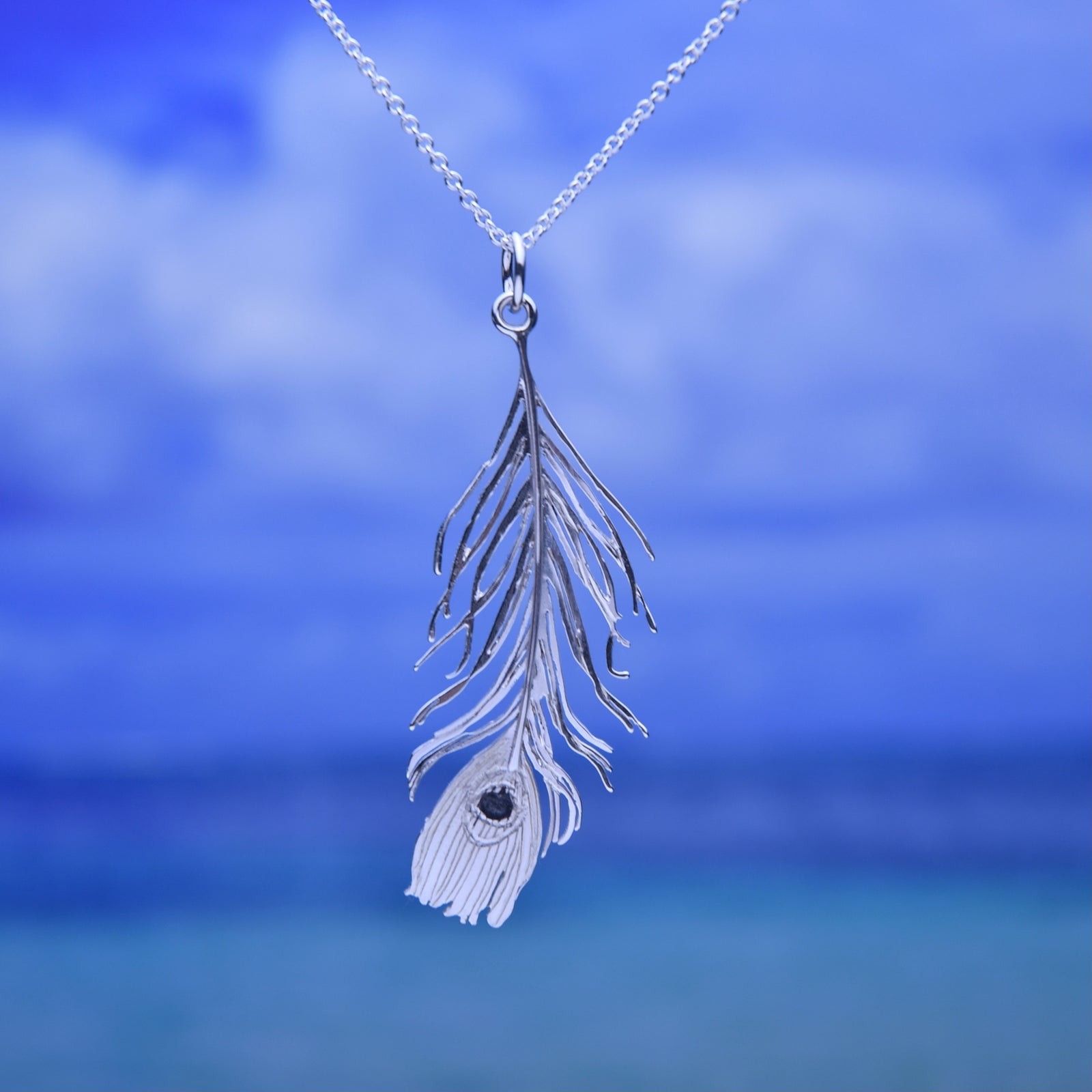 Peacock Feather Pendant – Allie Perry Designs - Main Image