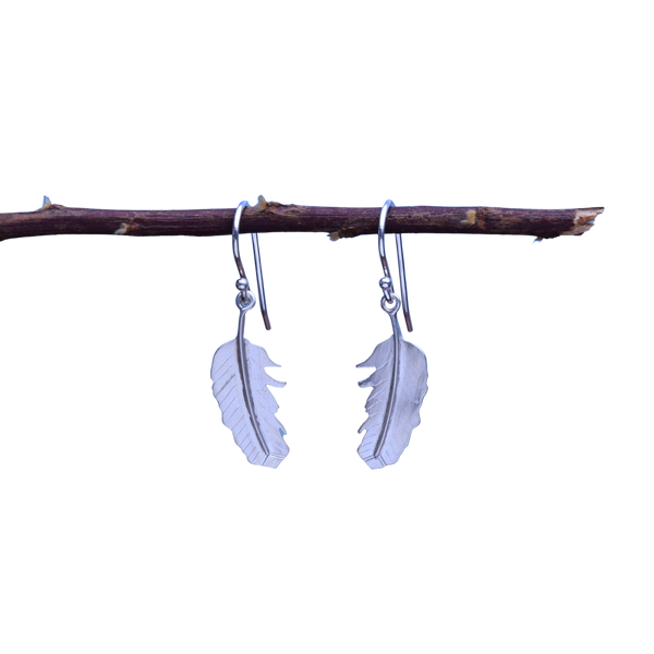 V-Tip Feather Drop Earrings