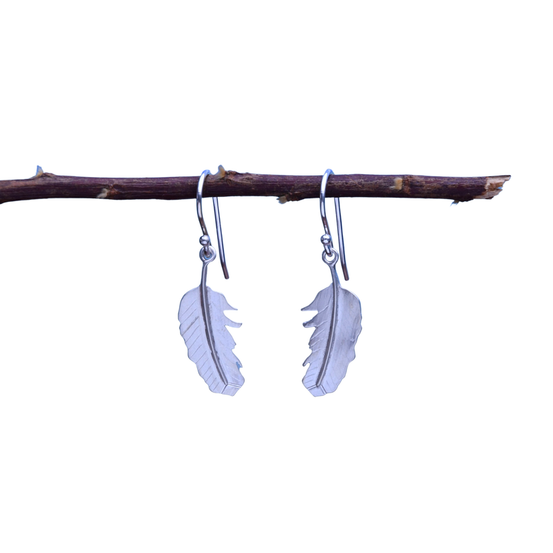 V-Tip Feather Drop Earrings