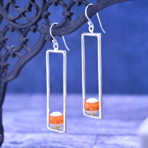 Candy Corn Long Rectangle Drop Earrings