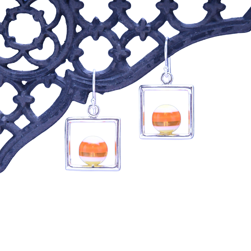 Candy Corn Square Drop Earrings