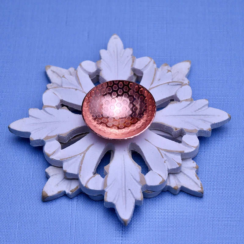 Hand-forged Mini Copper Bowl -  Honeycomb Pattern