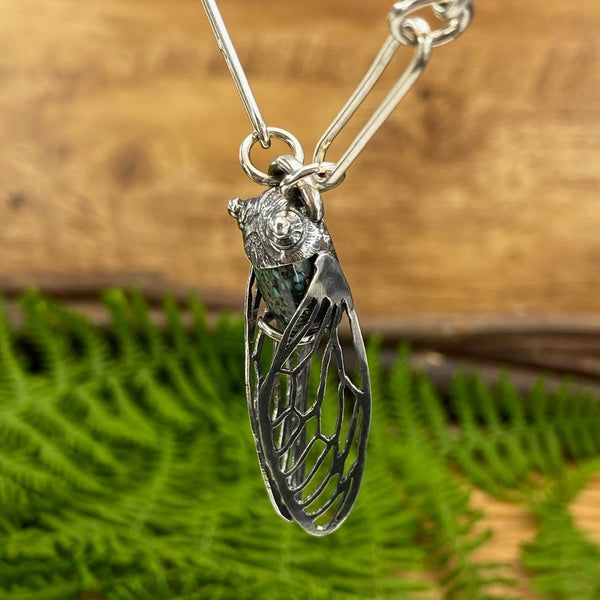 Snowville Variscite Mini Cicada Necklace