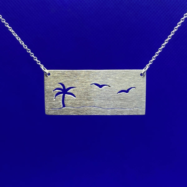 Rectangle Necklace Series - Palm Tree