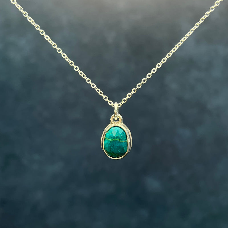 Chrysocolla in Sterling Silver Bezel