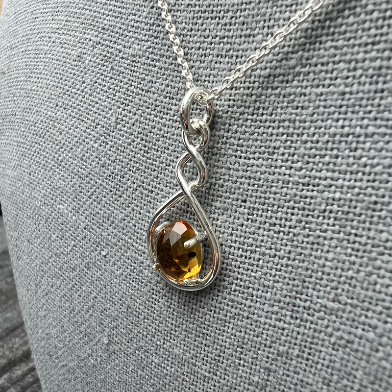 Sterling Silver Citrine Twist Pendant