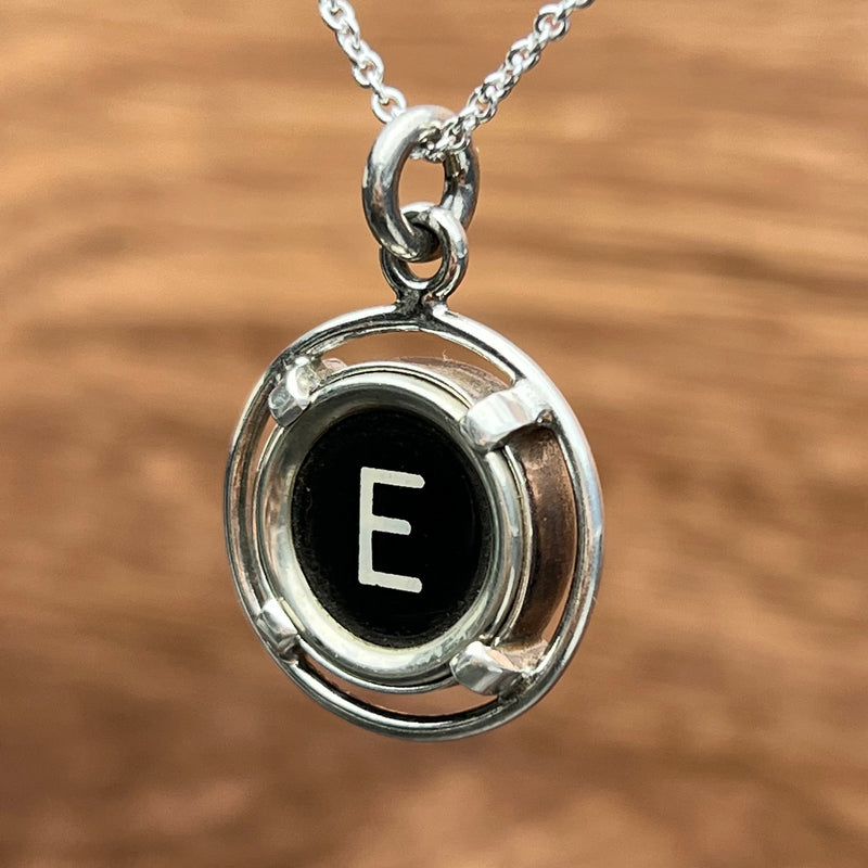 "E" Antique Typewriter Key Pendant