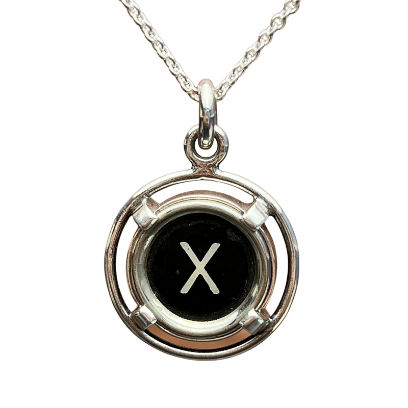 "X" Antique Typewriter Key Pendant