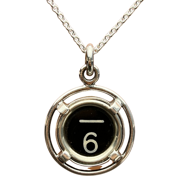 "Em Dash Six" Antique Typewriter Key Pendant