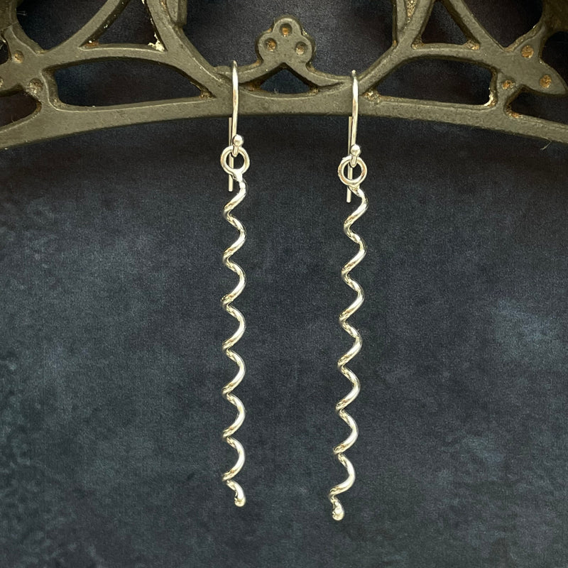 Smooth Coil Long Drop Earrings