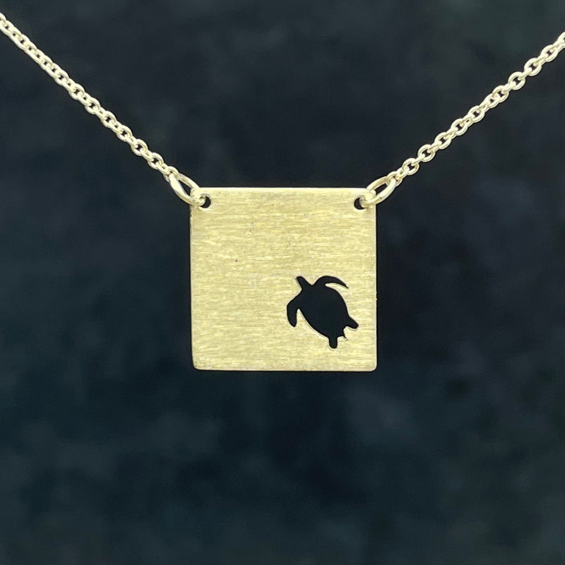 Square Necklace Series - Sea Turtle