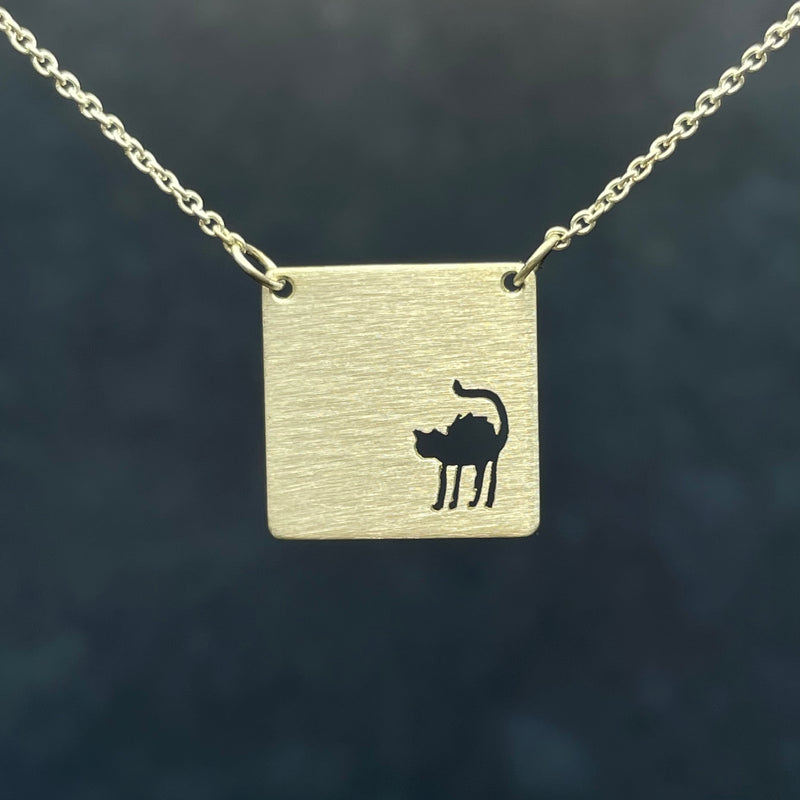Square Necklace Series - Spooky Cat