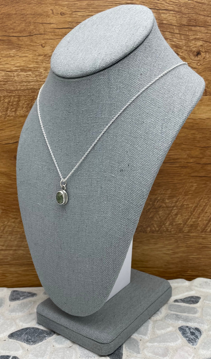 Love = Love Peridot with Ludwigite in Sterling Silver