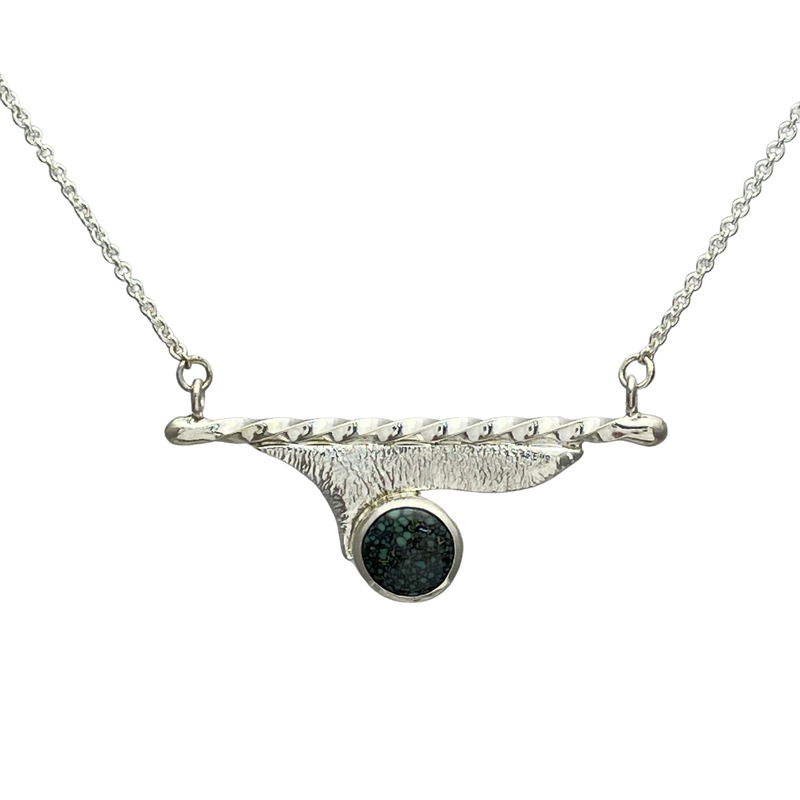 Snowville Variscite in Reticulated Sterling Silver
