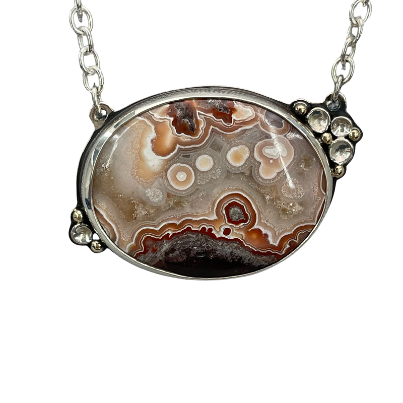 Crazy Lace Agate with Cups and Beads