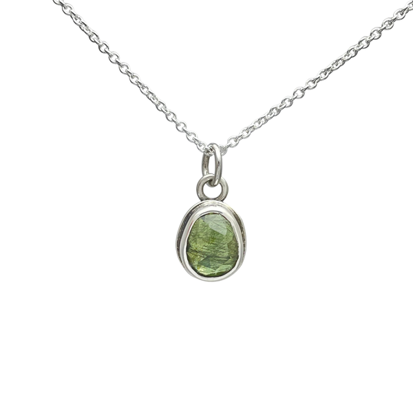 Love = Love Peridot with Ludwigite in Sterling Silver