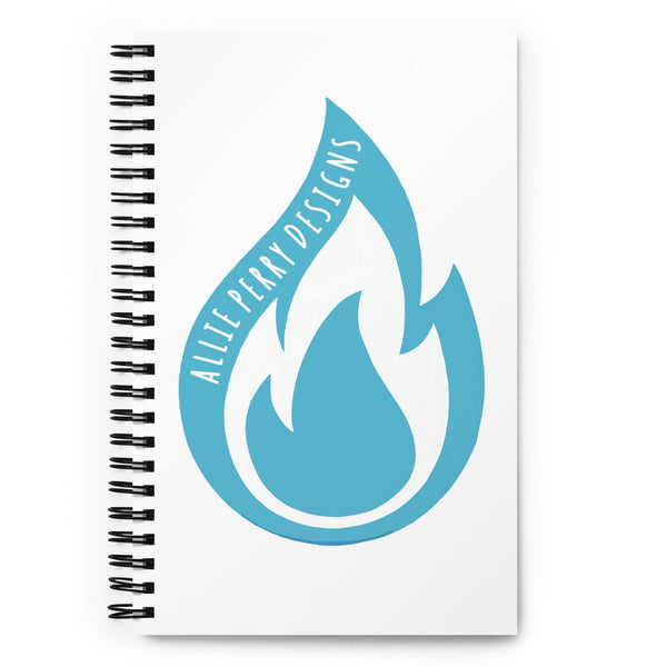 Flame Spiral Notebook (Aqua)