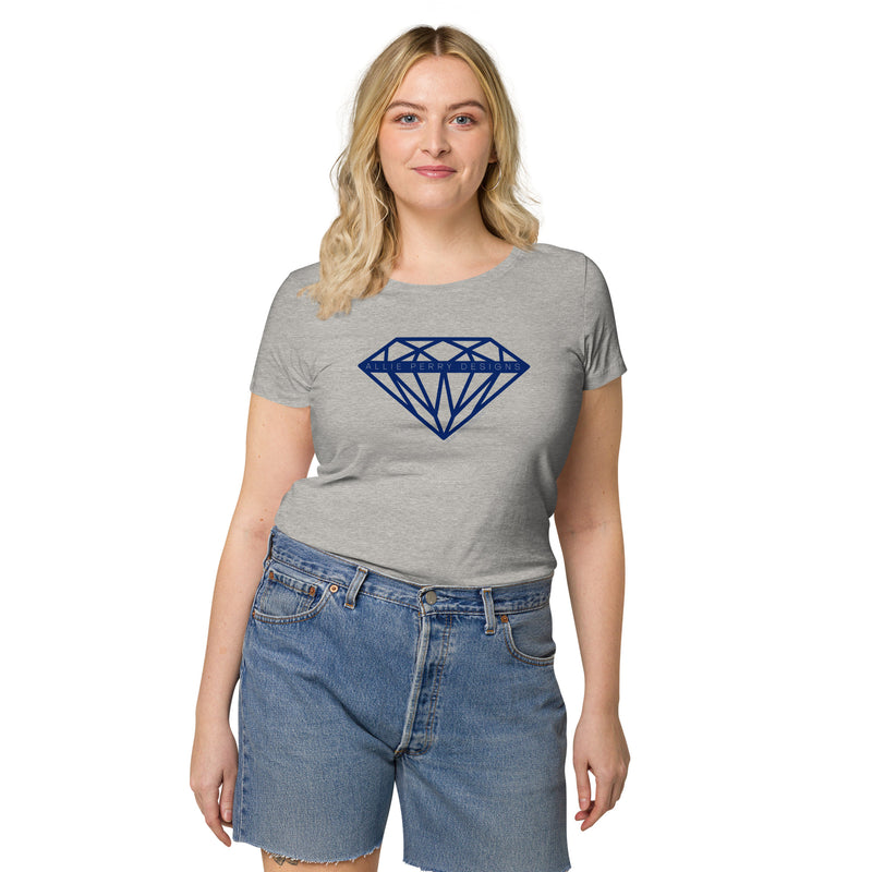 Allie Perry Designs Navy Diamond Women’s Basic Organic T-Shirt