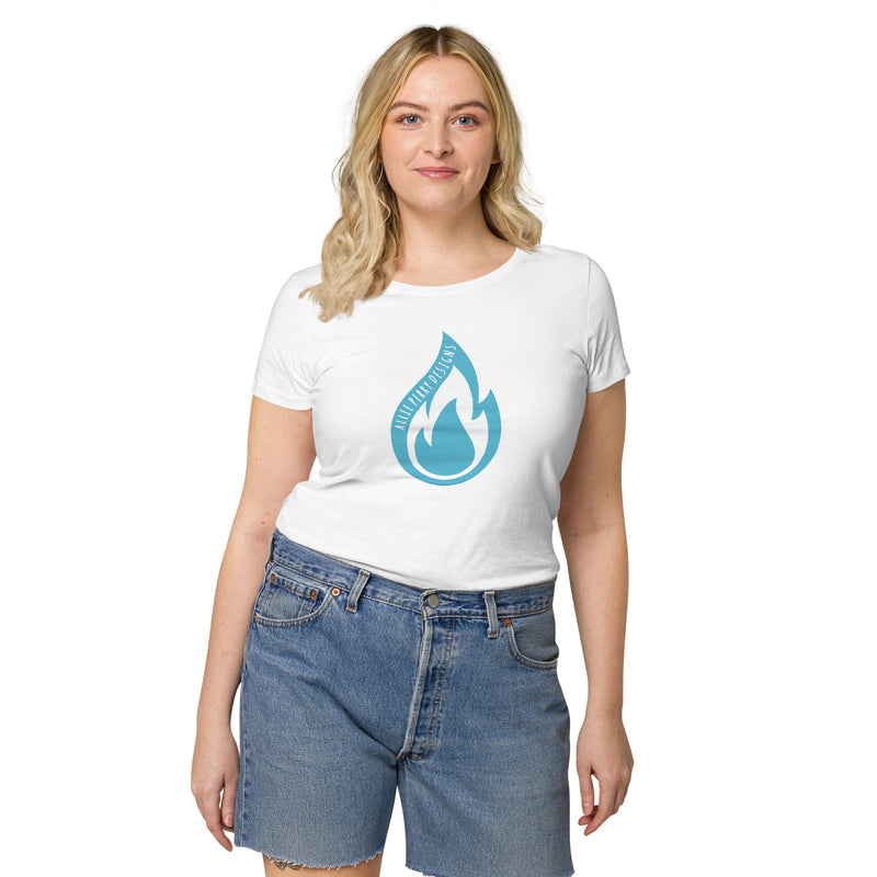 Flame Women’s Basic Organic T-Shirt (Aqua)